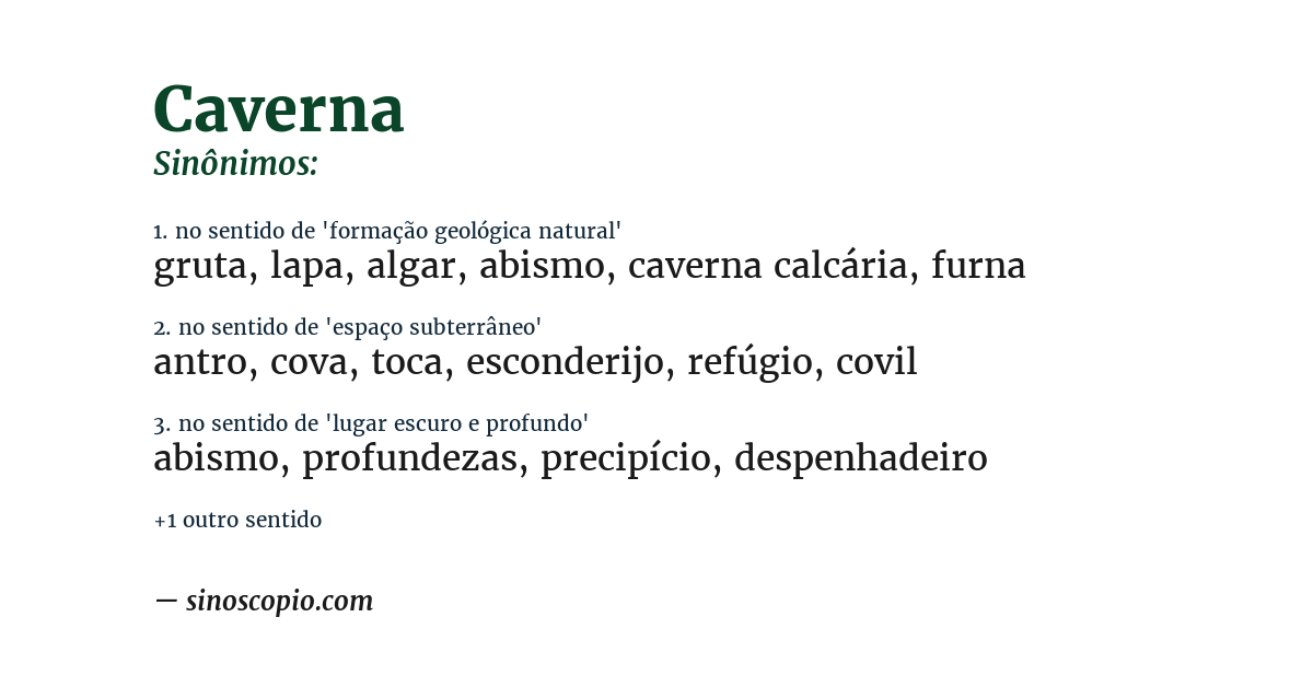 Sinônimo de caverna