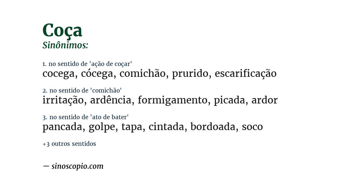 Sinônimo de coça