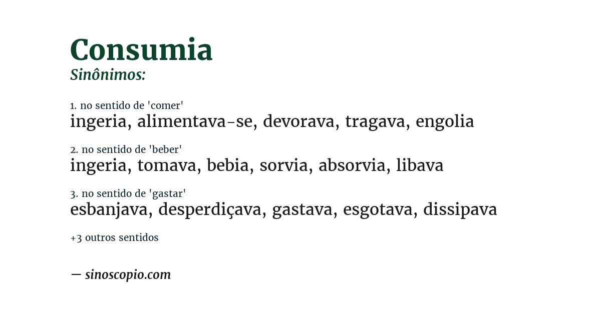 Sinônimo de consumia