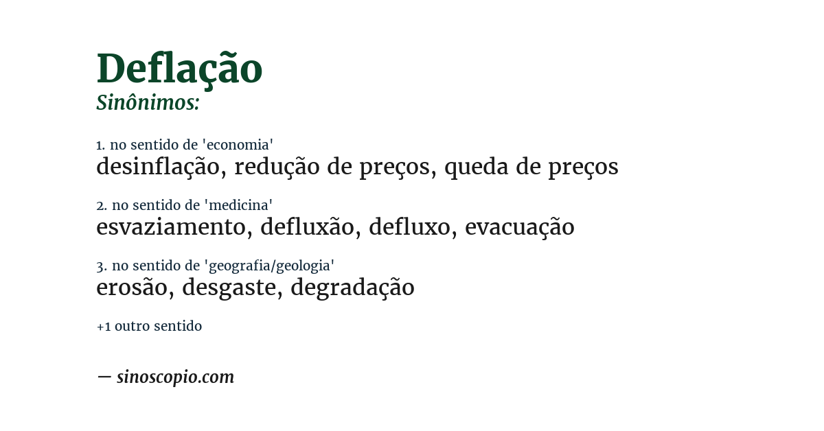 Sinônimo de deflação