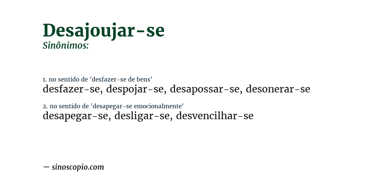 Sinônimo de desajoujar-se