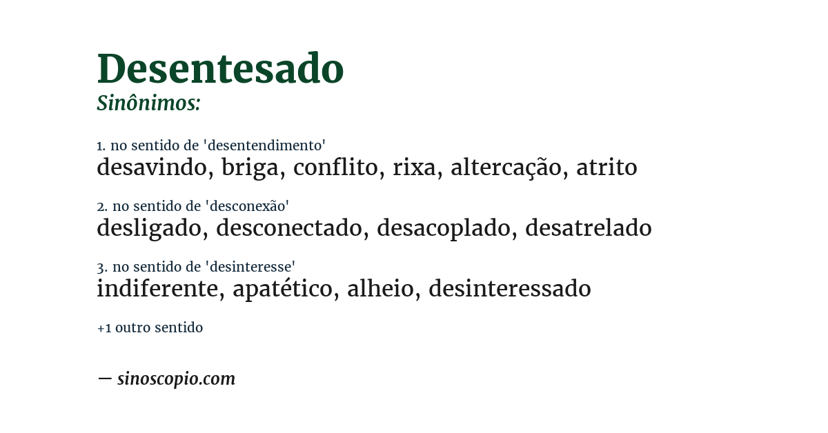 Sinônimo de desentesado