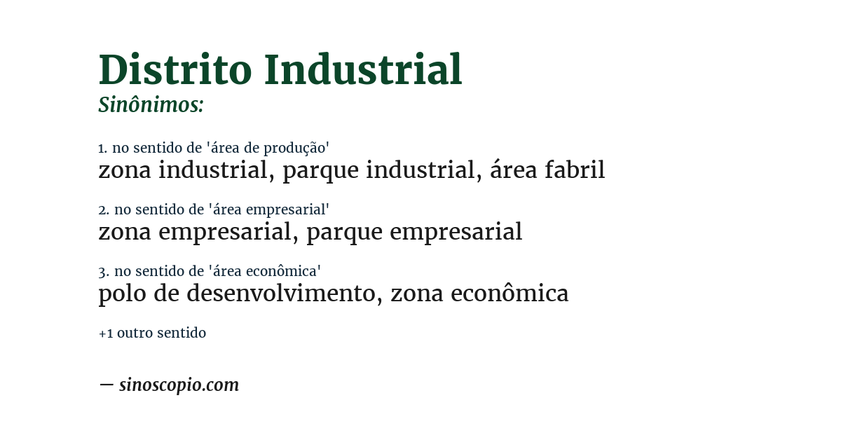 Sinônimo de distrito industrial