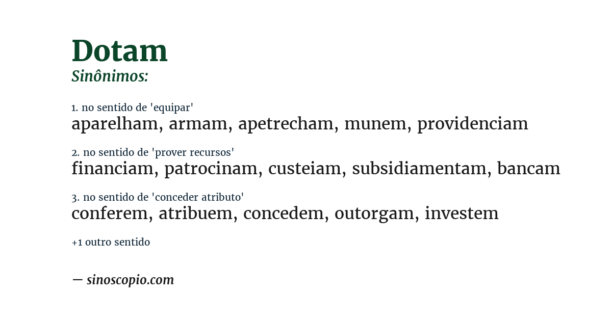 Sinônimo de dotam