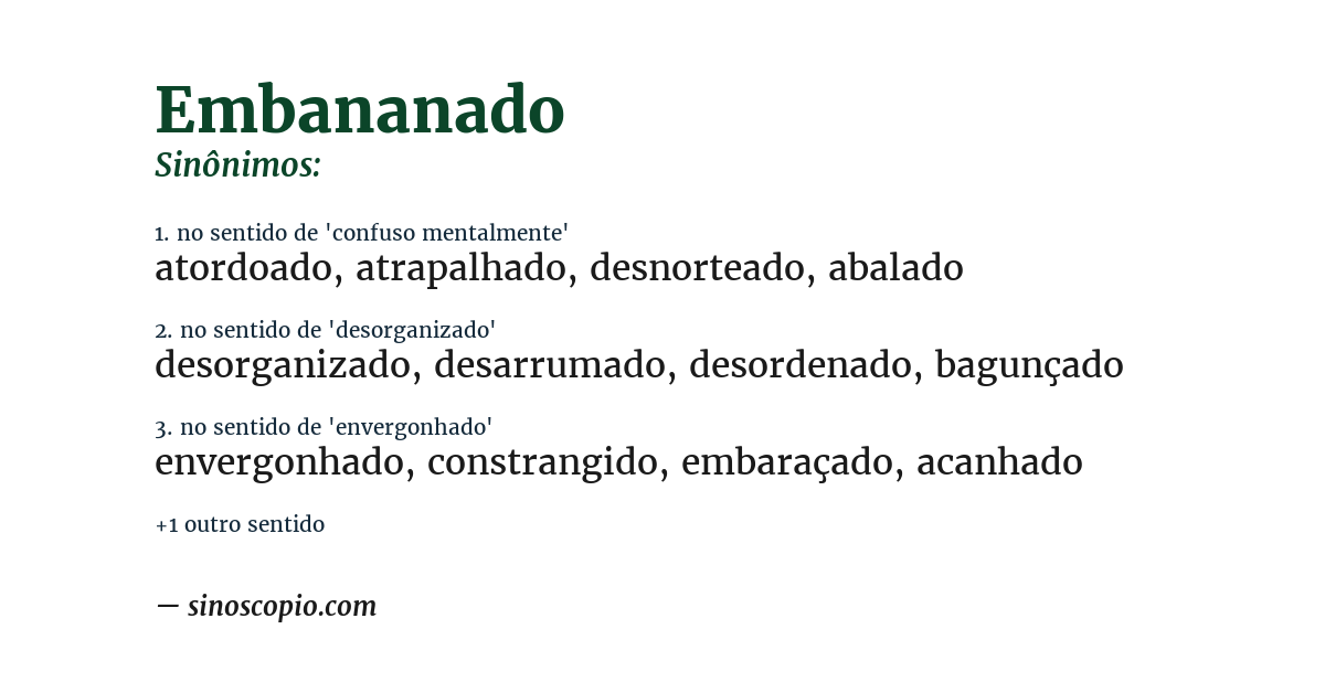 Sinônimo de embananado