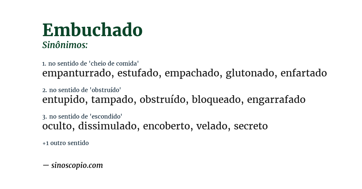 Sinônimo de embuchado