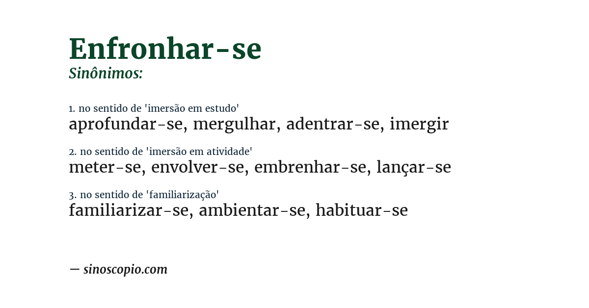 Sinônimo de enfronhar-se