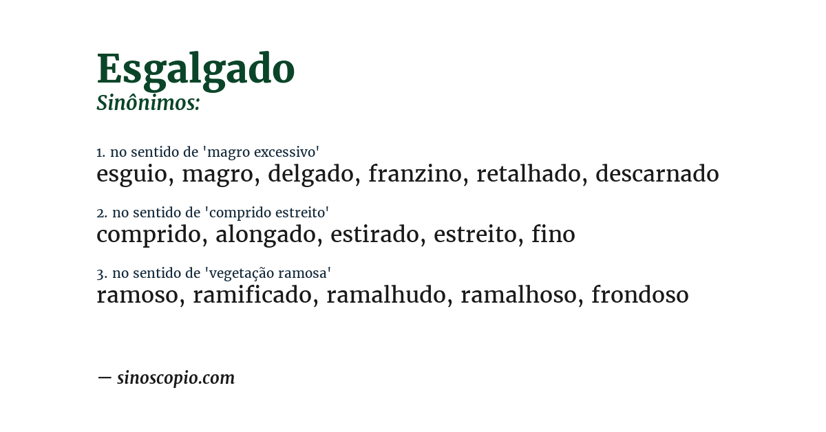 Sinônimo de esgalgado