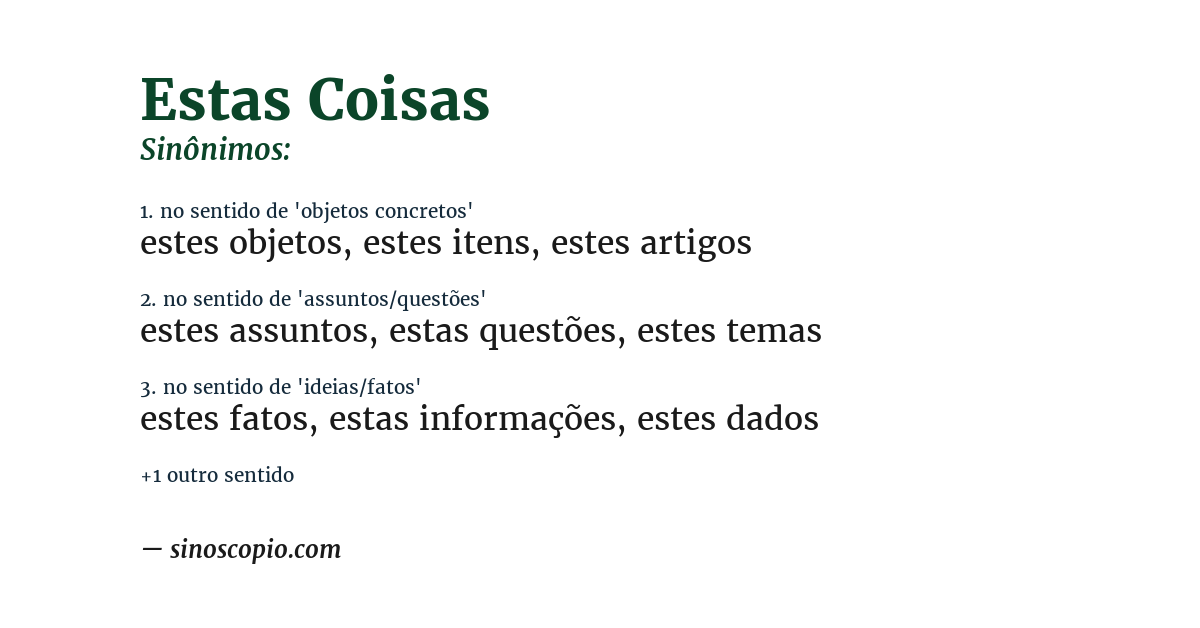 Sinônimo de estas coisas