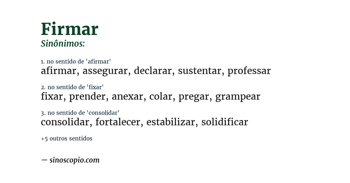 Sinônimo de firmar