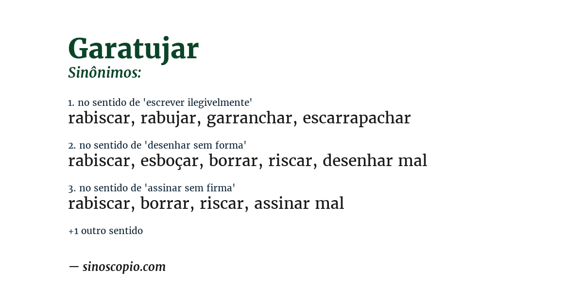 Sinônimo de garatujar