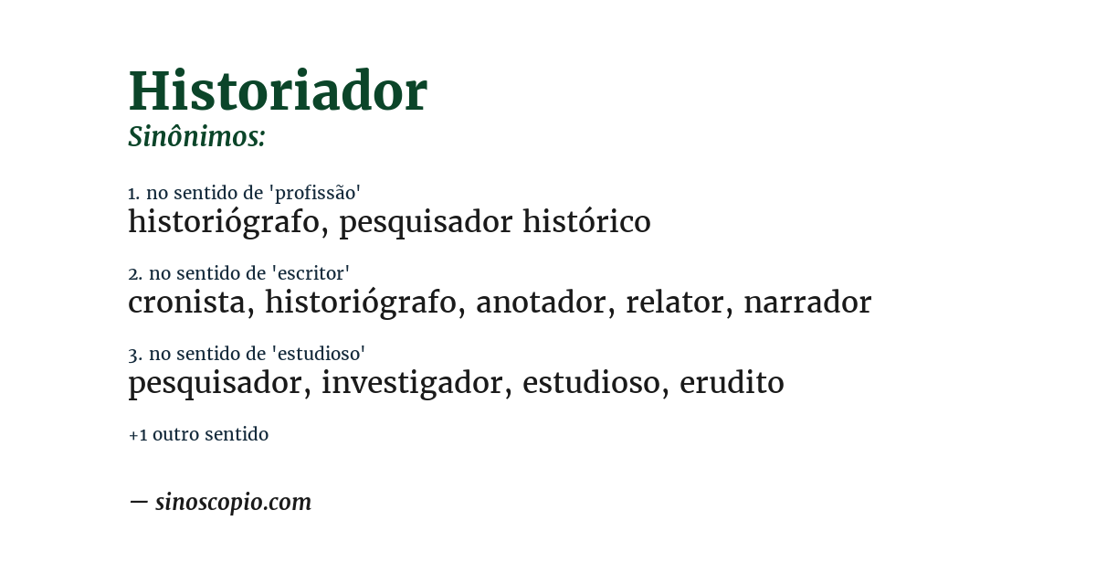 Sinônimo de historiador