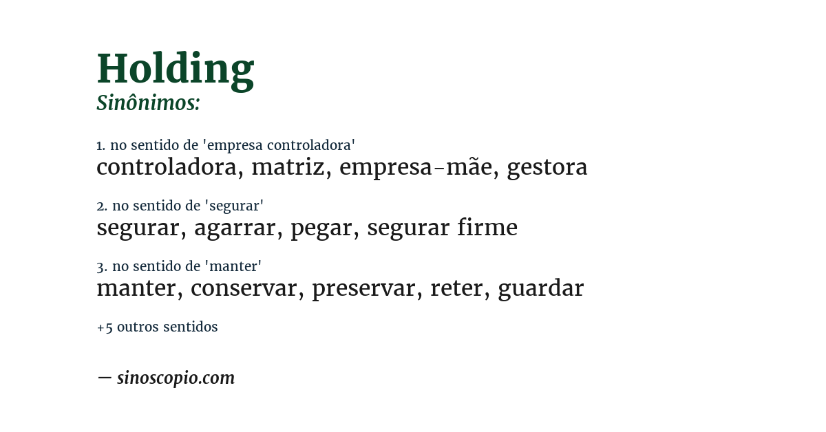 Sinônimo de holding