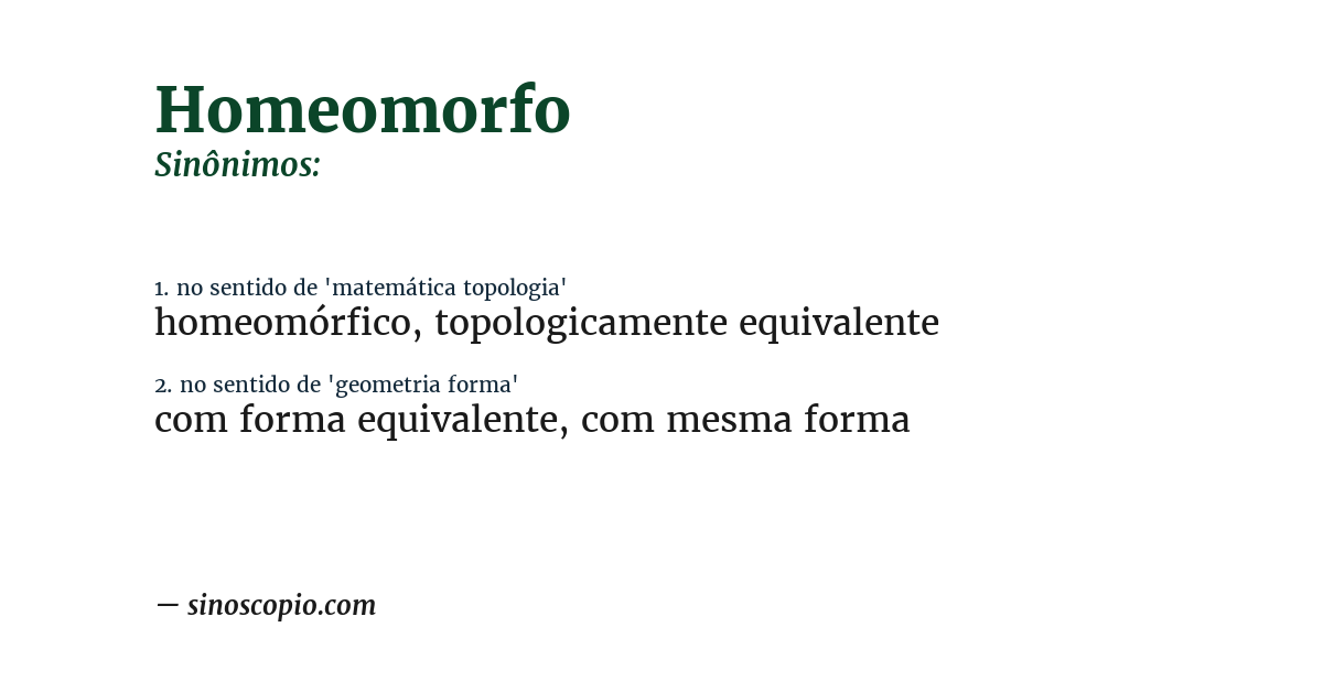 Sinônimo de homeomorfo