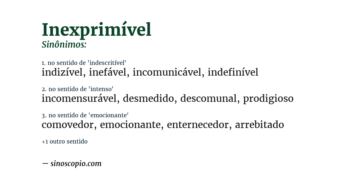 Sinônimo de inexprimível