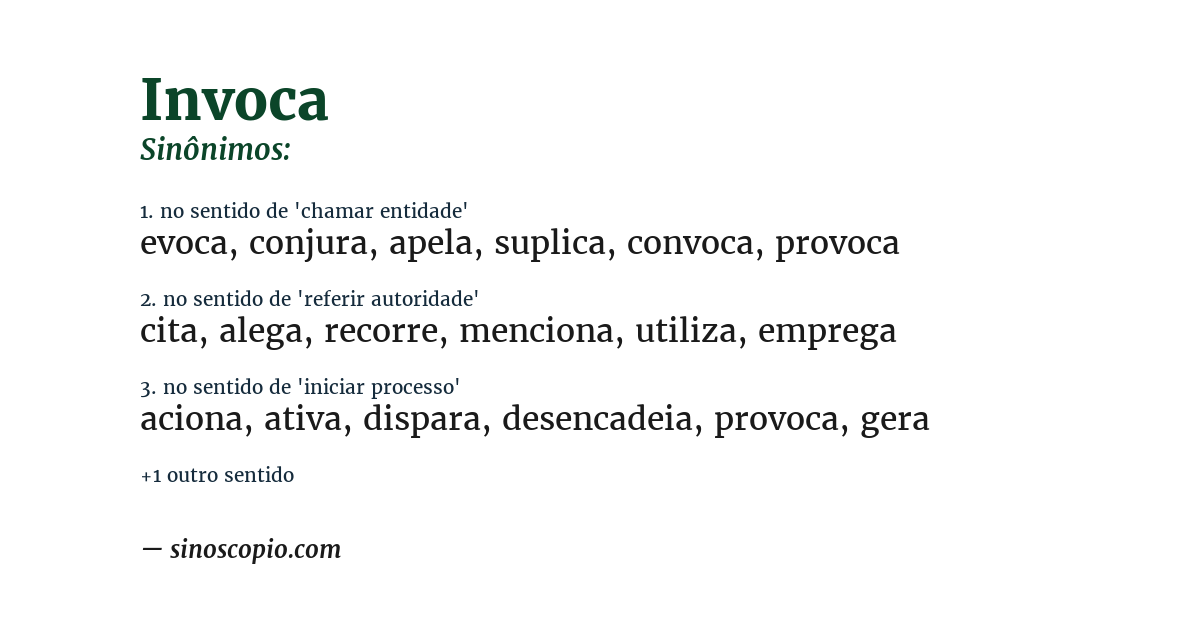 Sinônimo de invoca