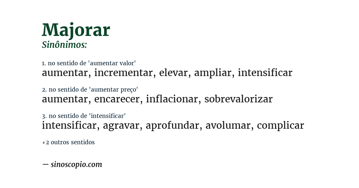 Sinônimo de majorar