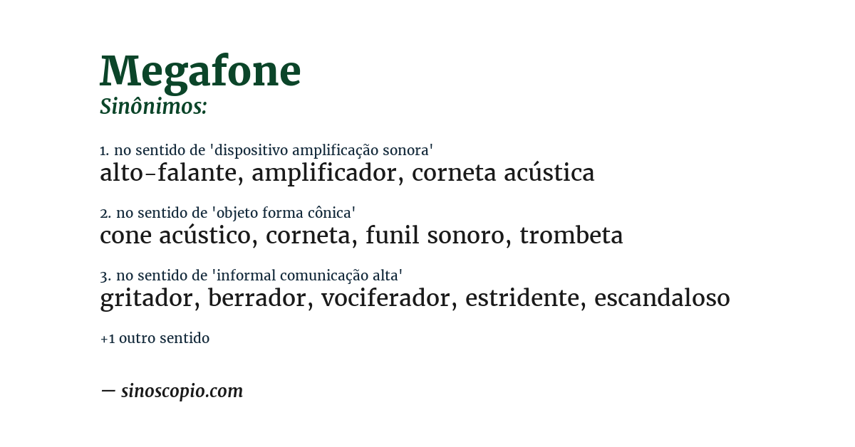 Sinônimo de megafone
