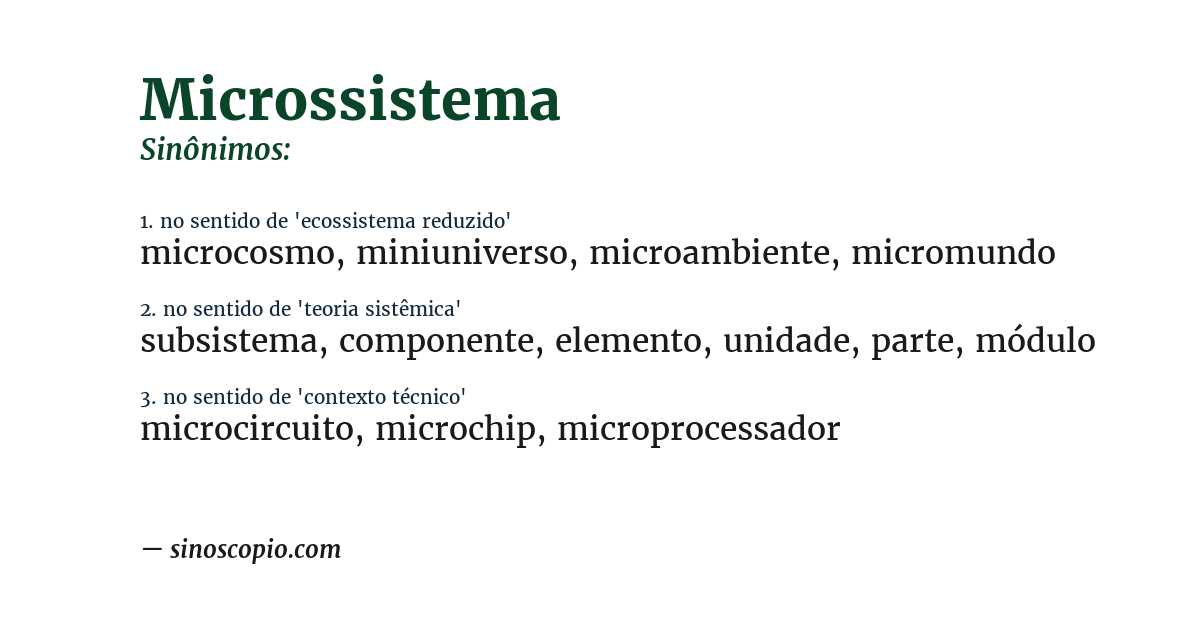 Sinônimo de microssistema