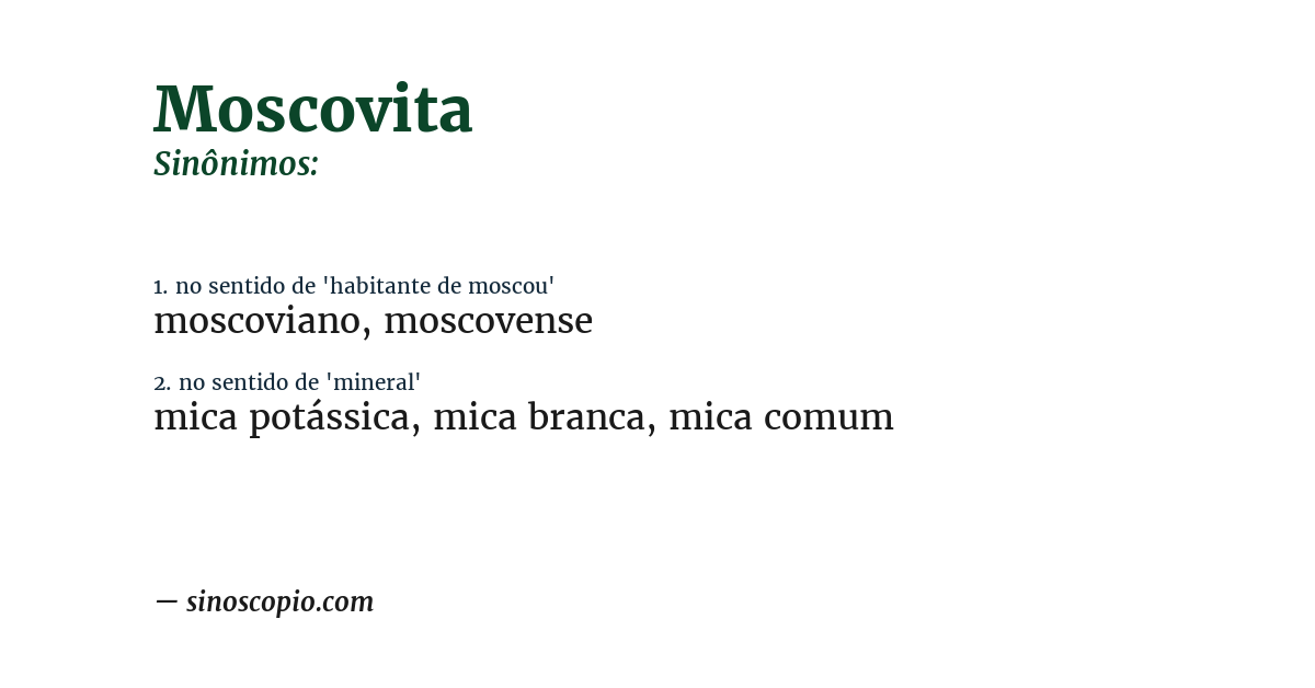 Sinônimo de moscovita