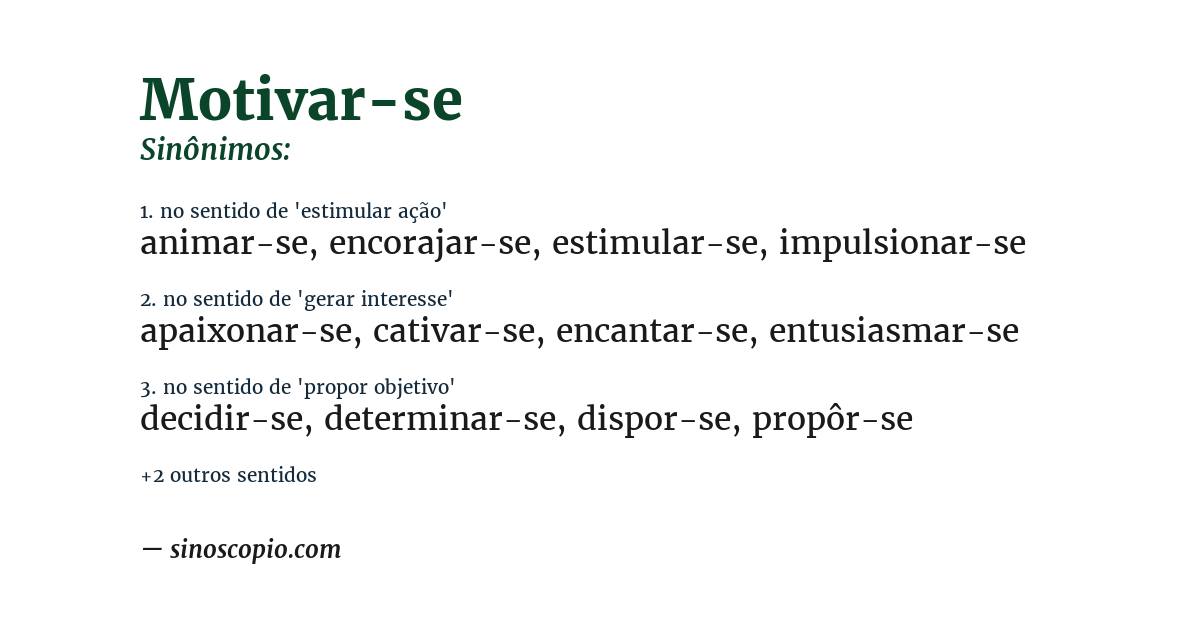Sinônimo de motivar-se