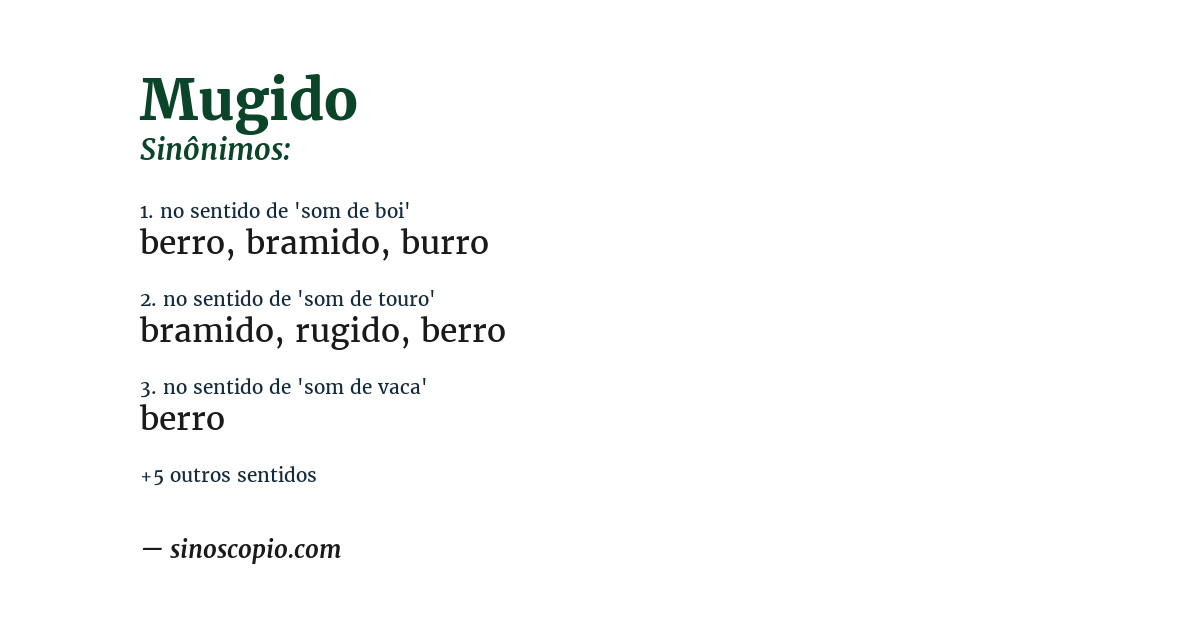 Sinônimo de mugido
