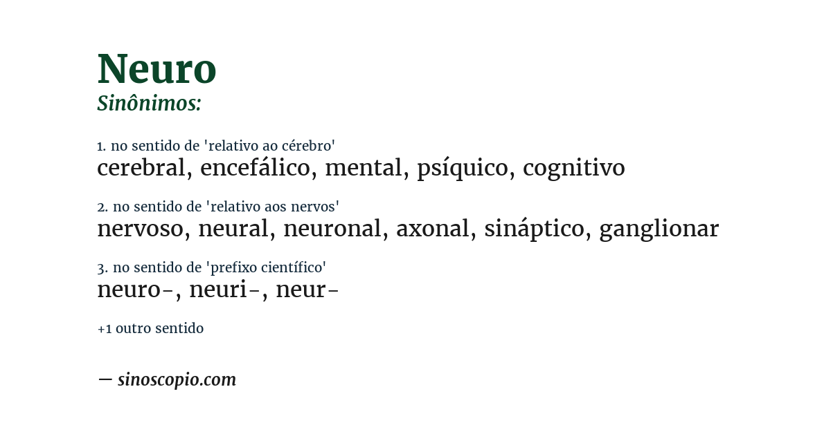 Sinônimo de neuro