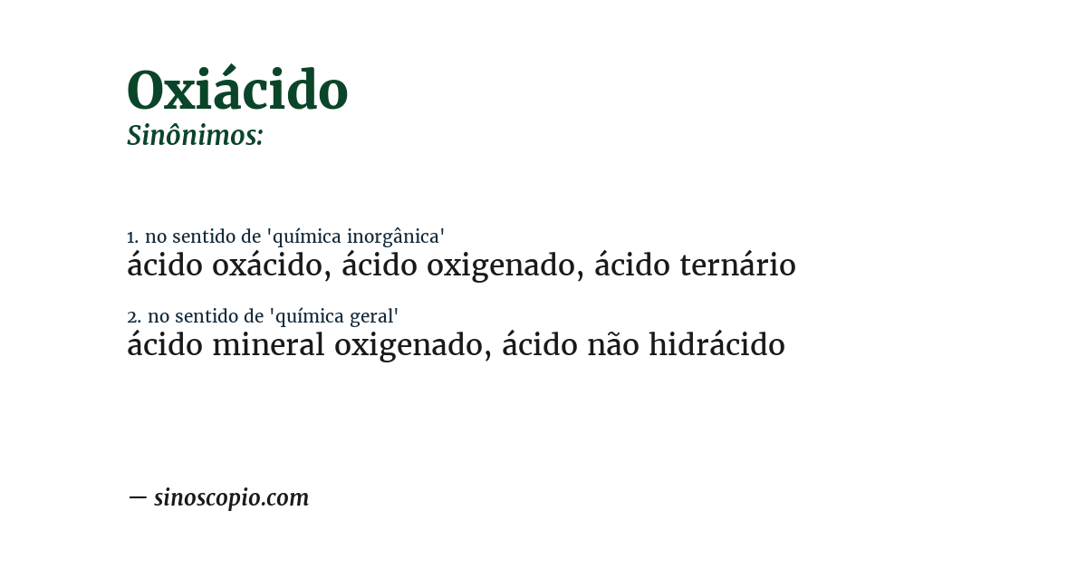 Sinônimo de oxiácido