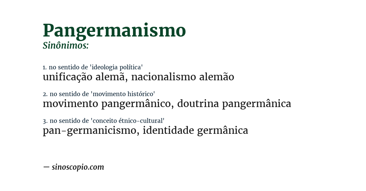 Sinônimo de pangermanismo