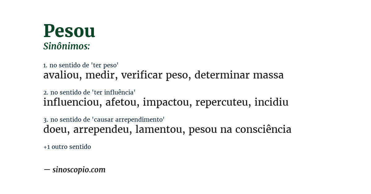 Sinônimo de pesou