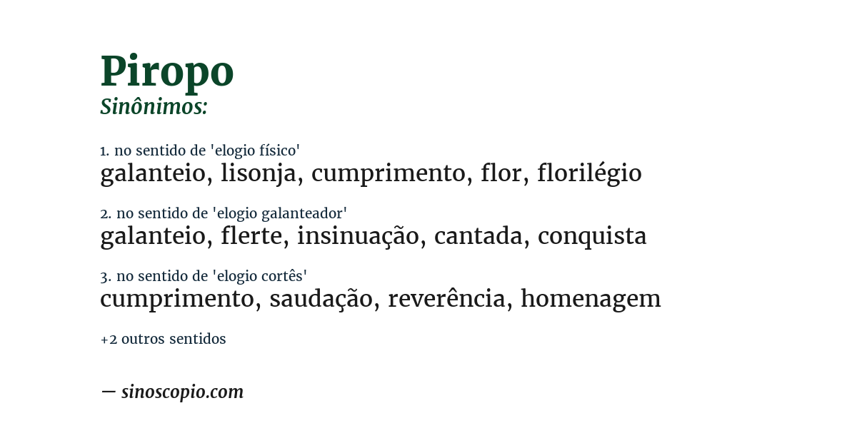 Sinônimo de piropo
