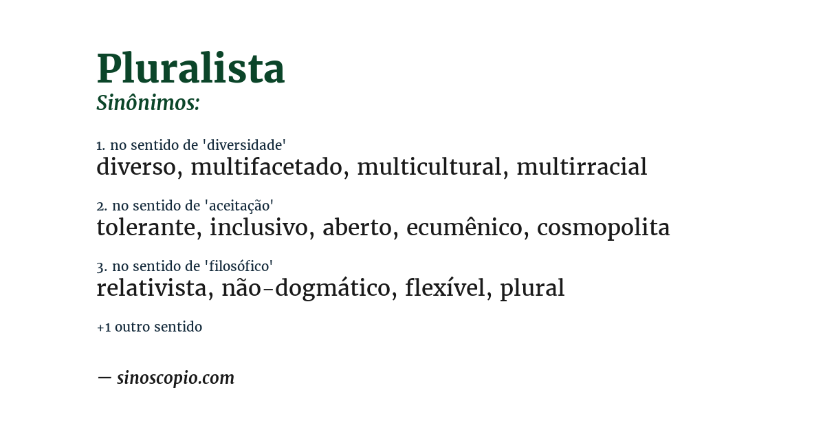 Sinônimo de pluralista