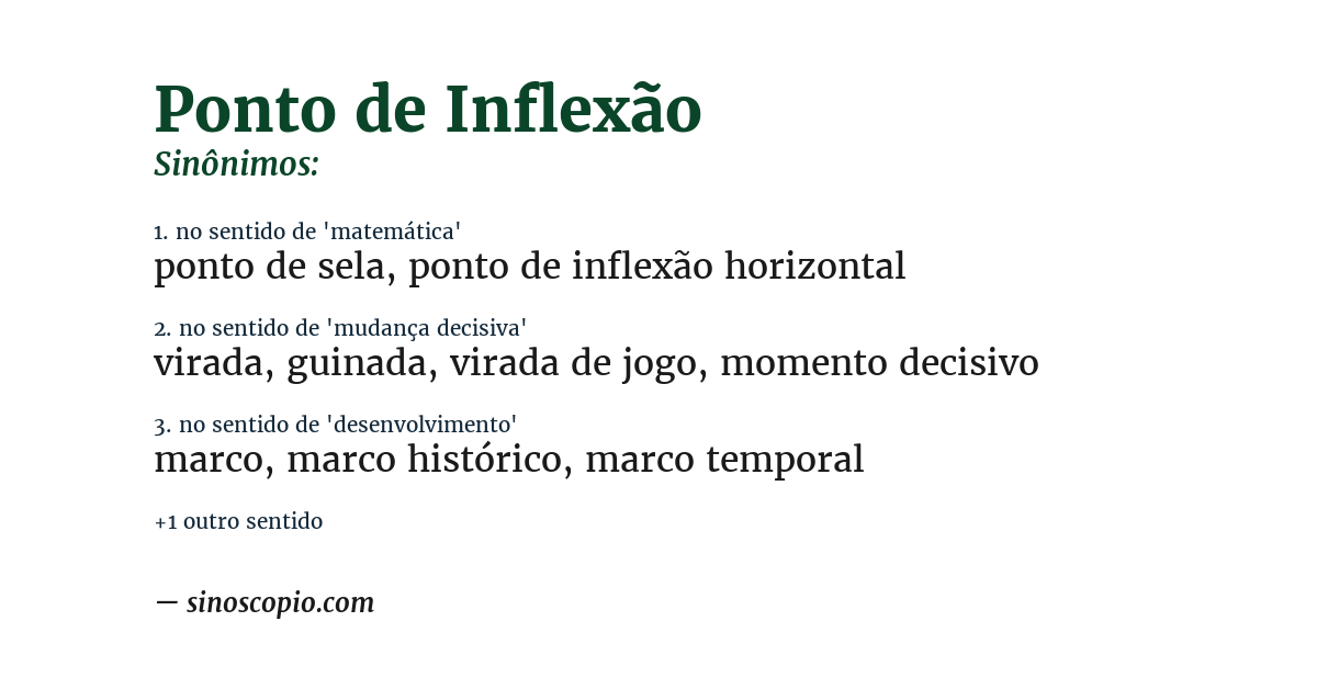 Sinônimo de ponto de inflexão