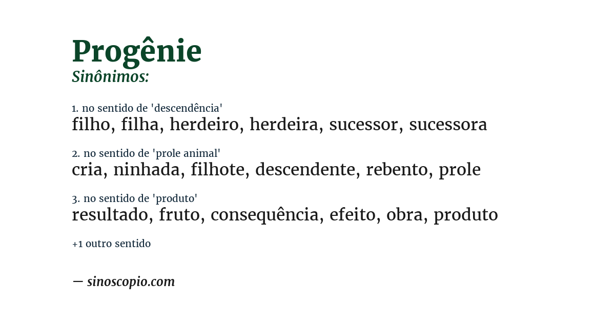 Sinônimo de progênie