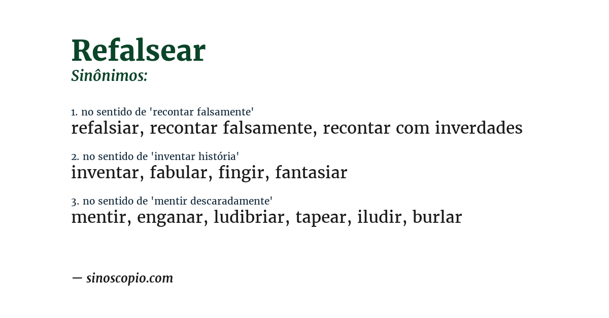 Sinônimo de refalsear