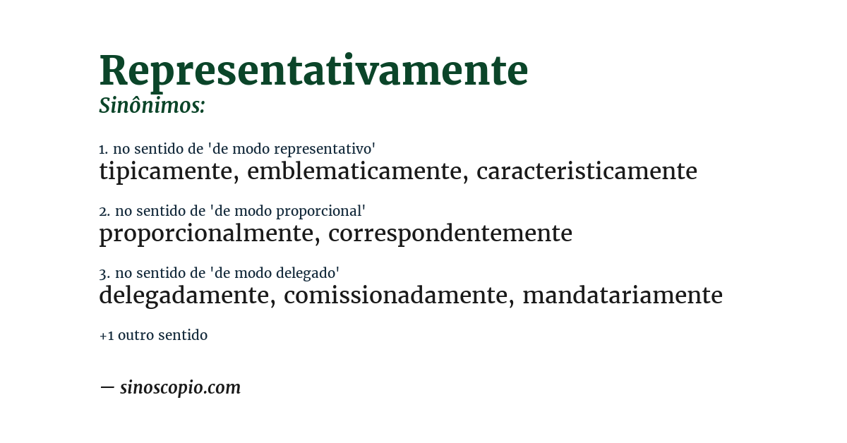 Sinônimo de representativamente