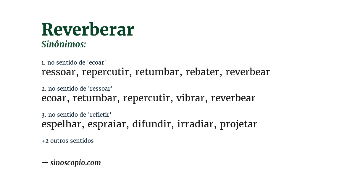 Sinônimo de reverberar