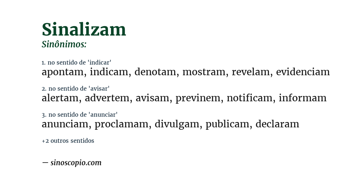 Sinônimo de sinalizam