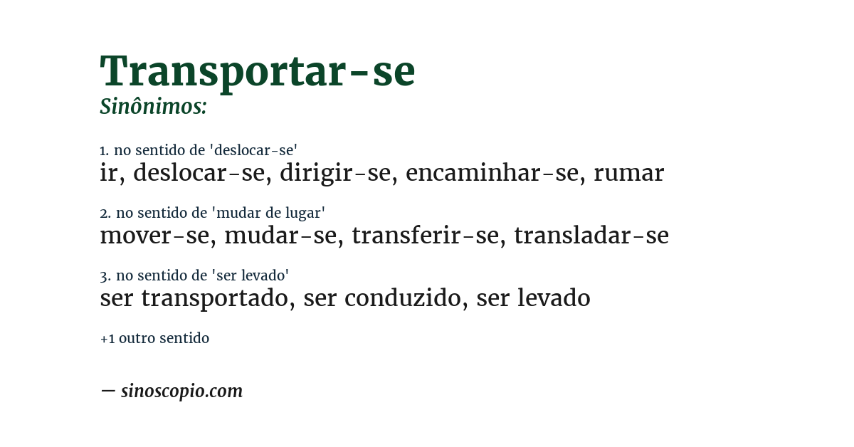 Sinônimo de transportar-se