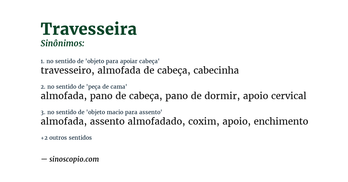 Sinônimo de travesseira
