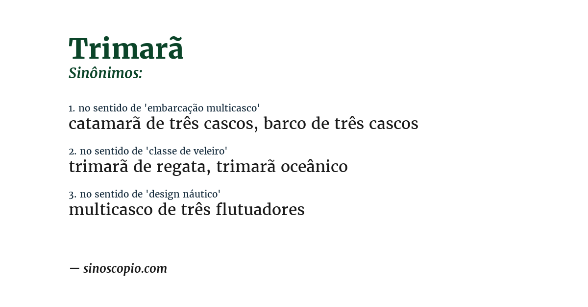 Sinônimo de trimarã