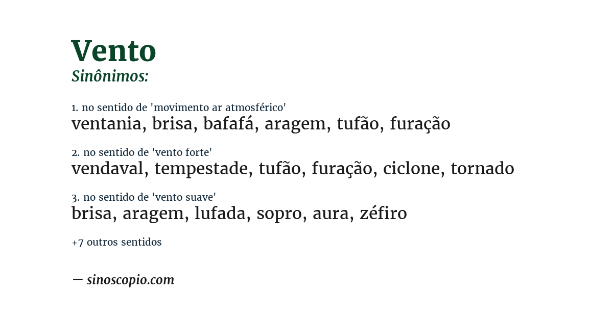 Sinônimo de vento