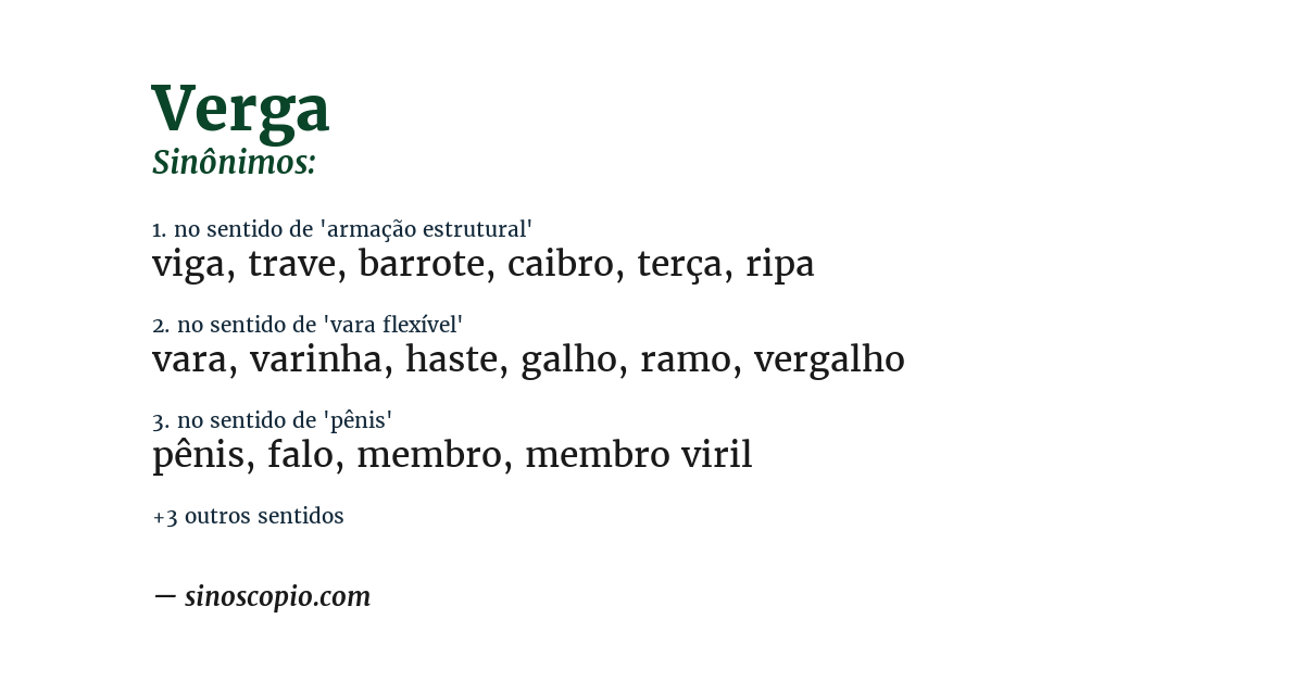 Sinônimo de verga