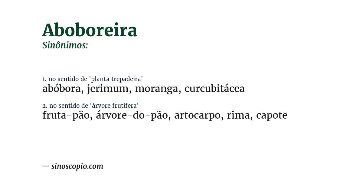 Sinônimo de aboboreira