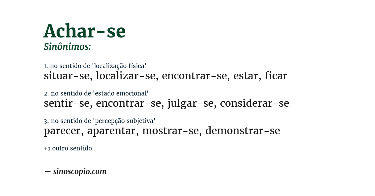 Sinônimo de achar-se