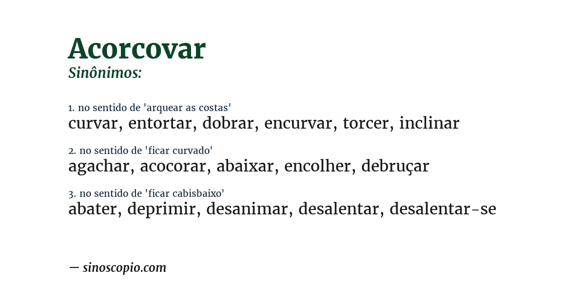 Sinônimo de acorcovar