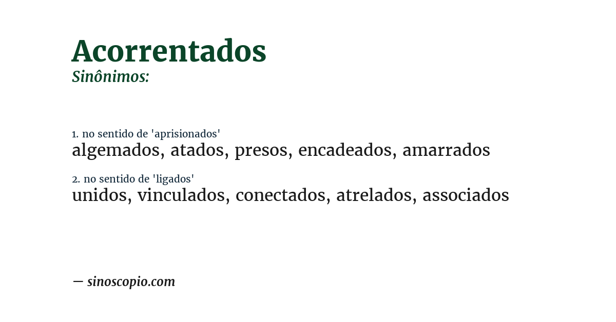 Sinônimo de acorrentados