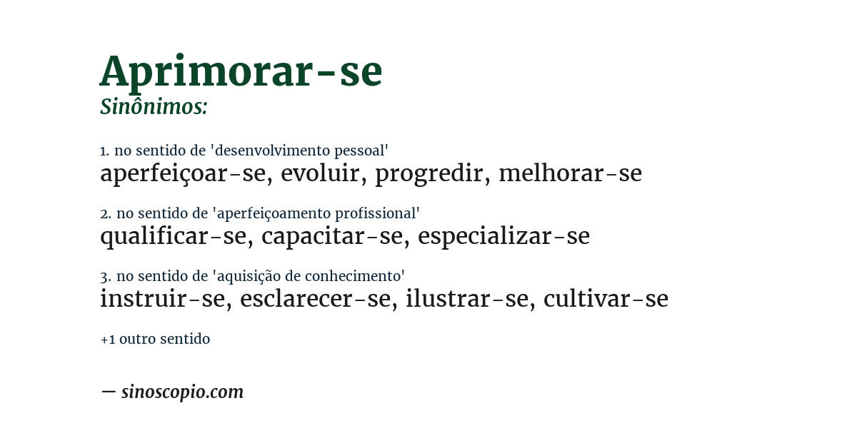 Sinônimo de aprimorar-se