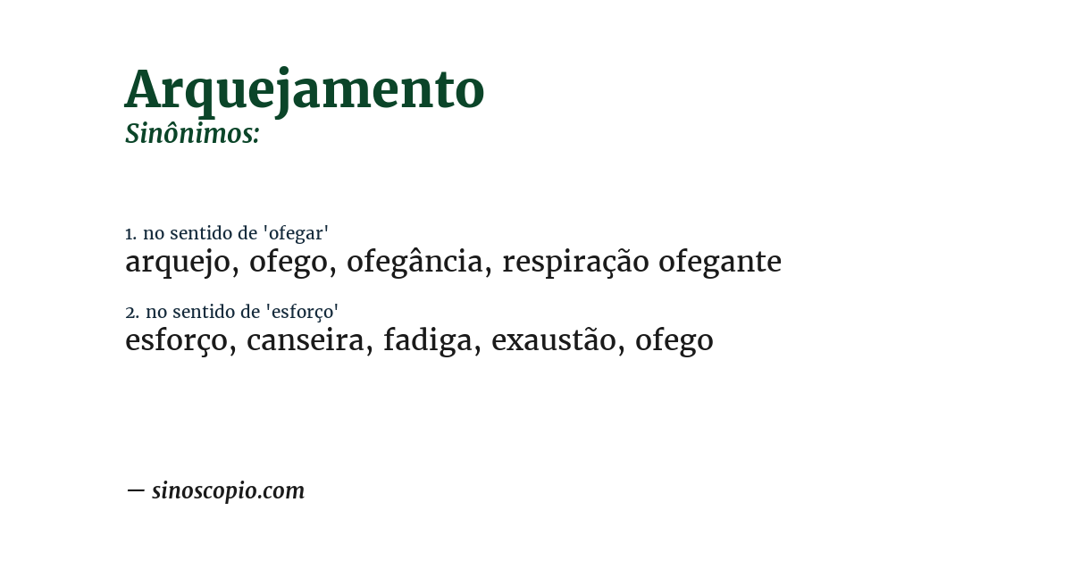 Sinônimo de arquejamento