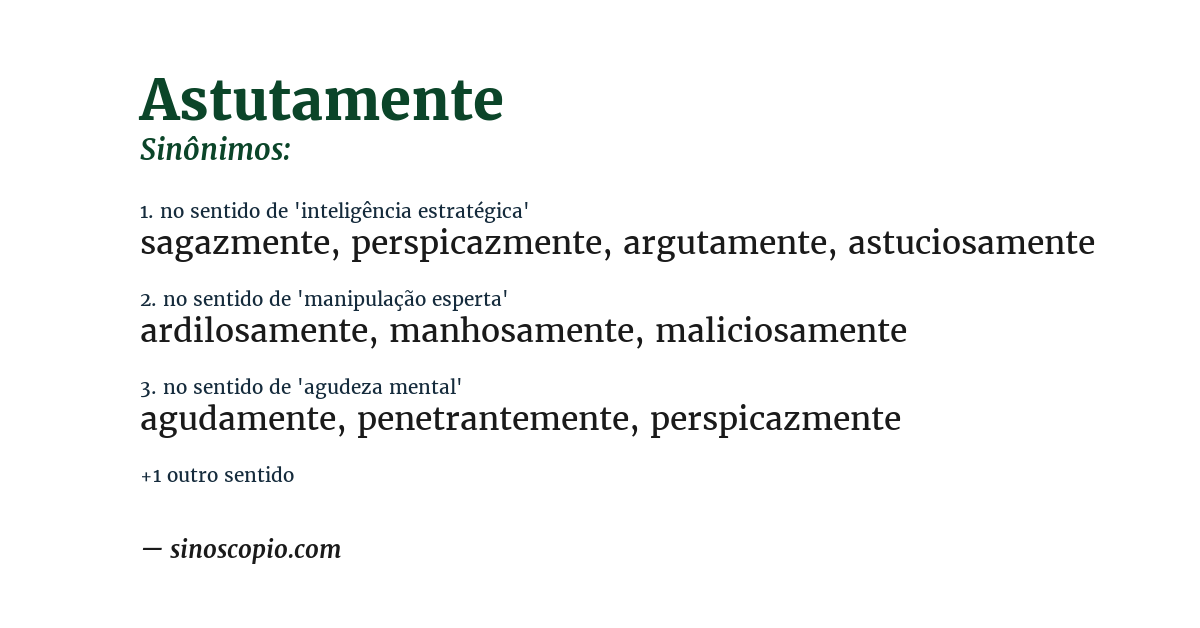 Sinônimo de astutamente
